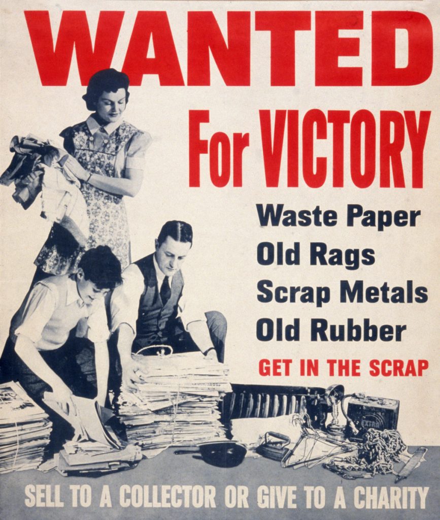 History of recycling WWII Poster