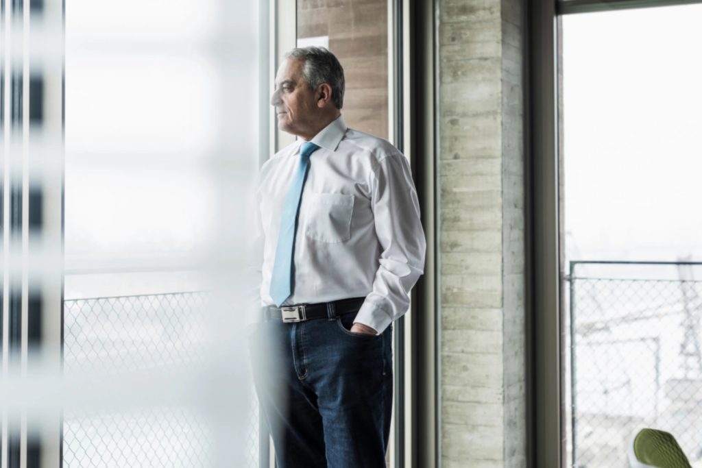 waste management thinking businessman
