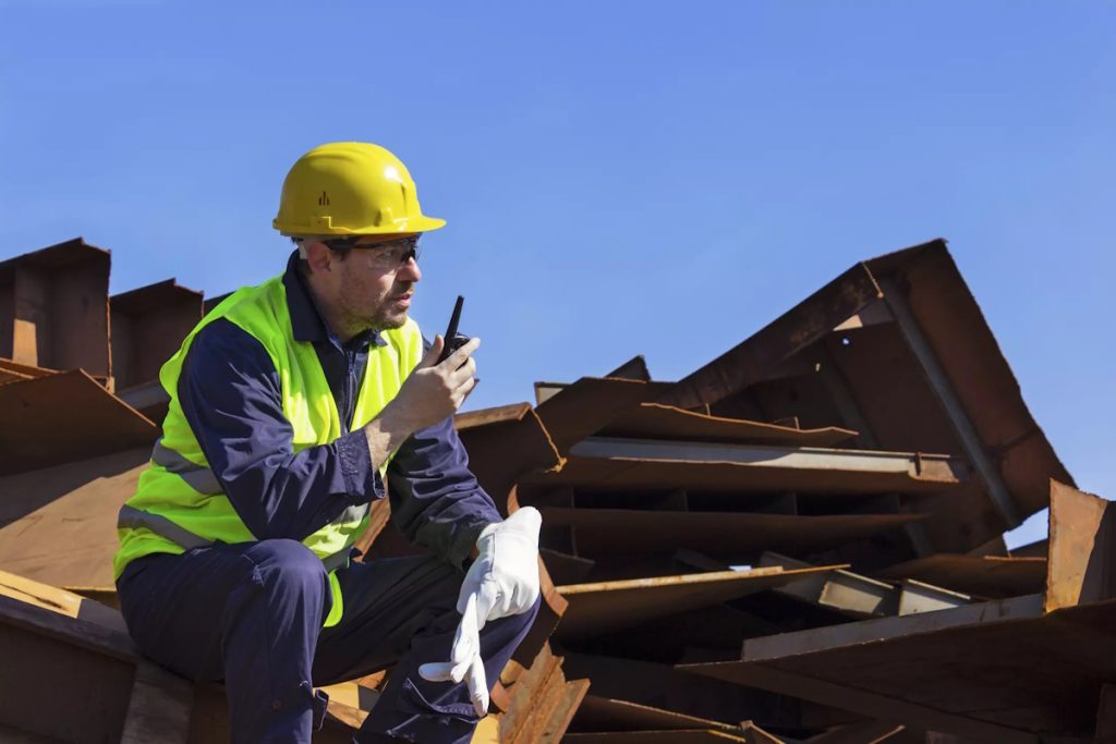 recycling industry manages industrial waste worker recycling